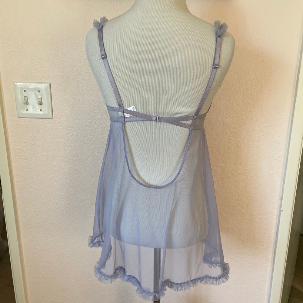 Victoria’s Secret Lavender Babydoll Lingerie Set 36B Silk Panty M/L - Picture 8 of 13
